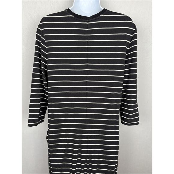 Marine Layer Mackenzie Striped Dress Women's Medium Black White Casual Pockets - Picture 6 of 10